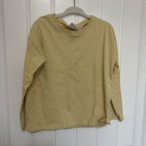 Zara Kids Light Yellow Long Sleeve Tee
